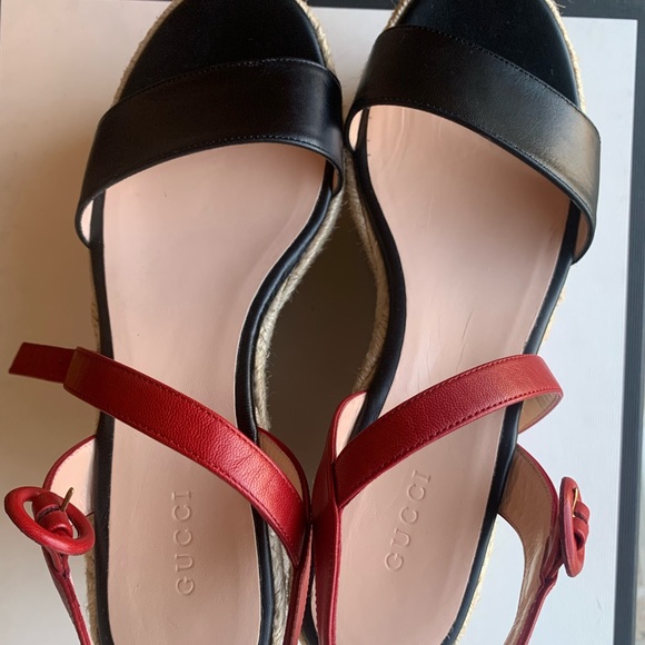 GUCCI Barbette Espadrille Wedge Sandal - Picture 7 of 10